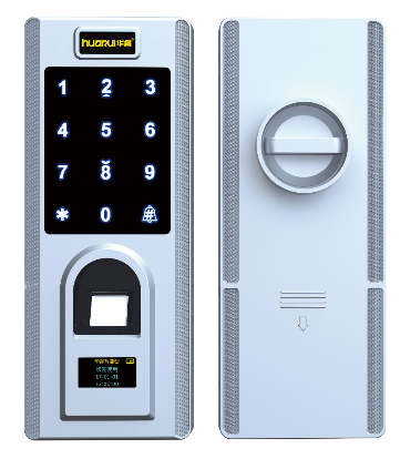 HR-501玻璃门指纹刷卡锁